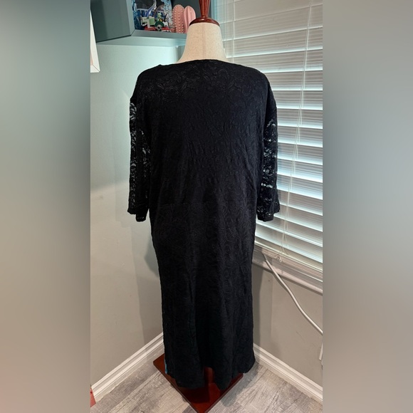 Kiyonna Valentina Illusion Dress In Teal - Picture 8 of 8